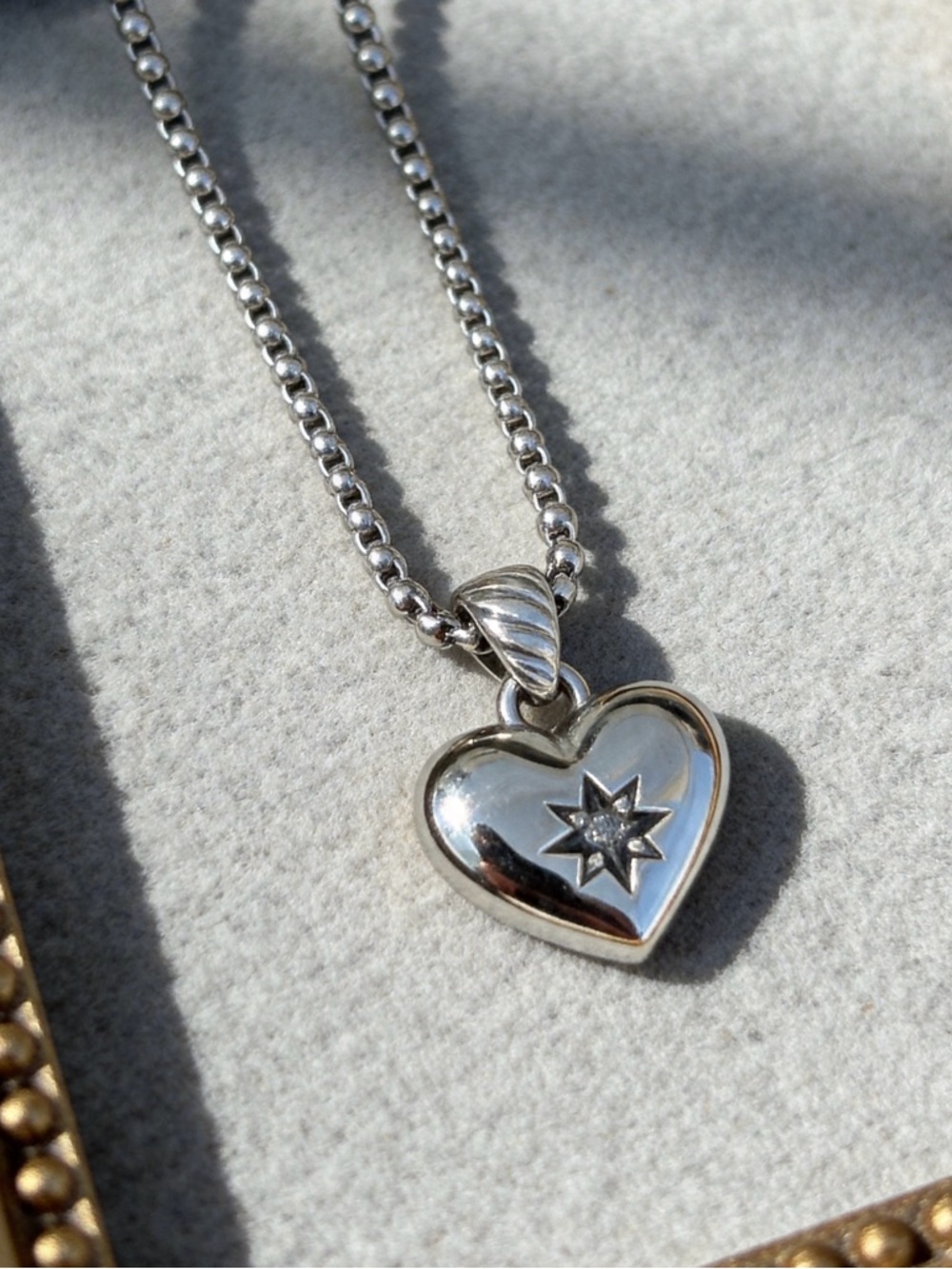 Stainless Steel Heart Star Pendant Necklace